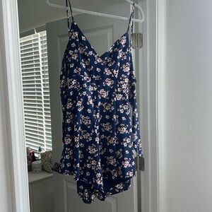 Altar’d State navy tie back floral romper
